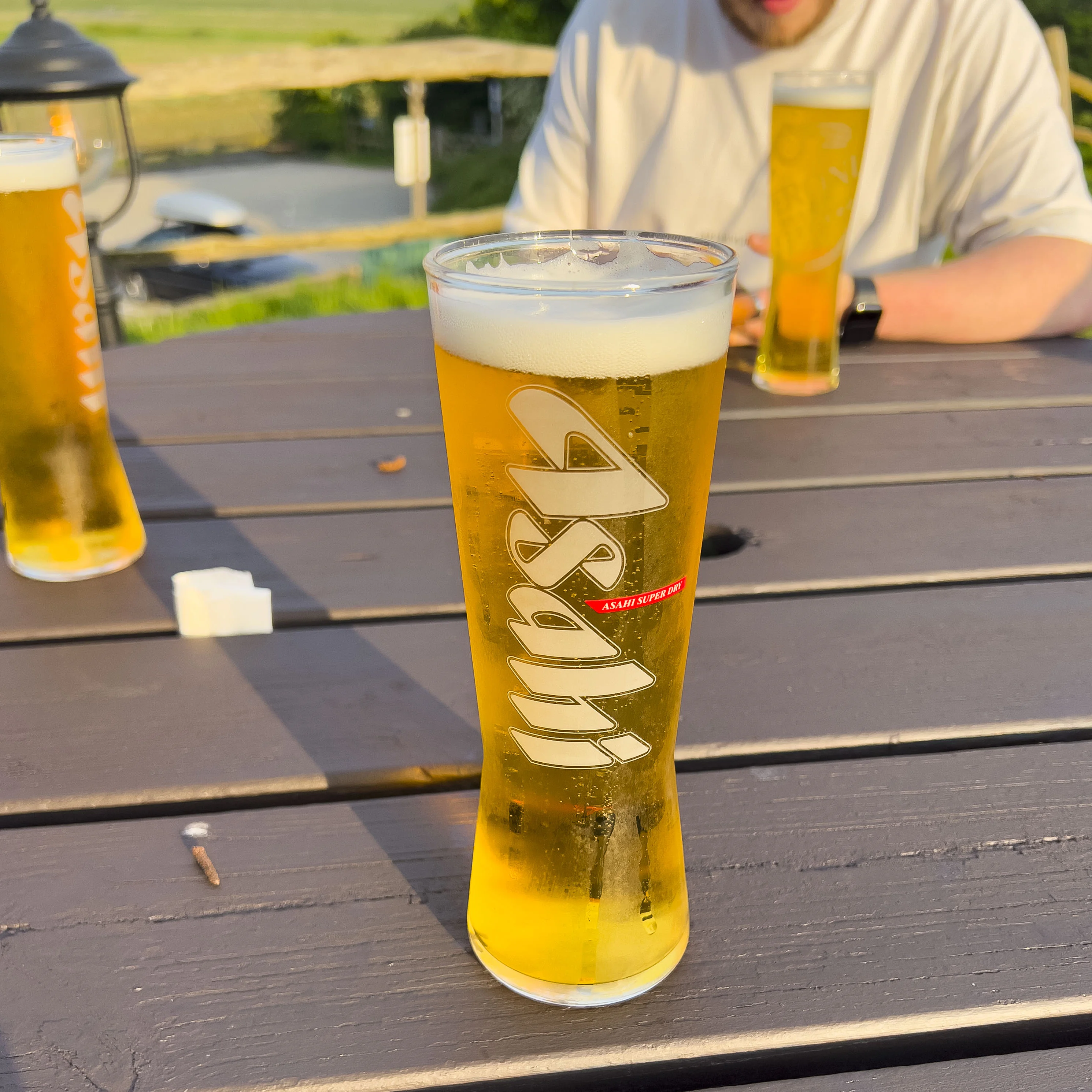 A nice cold pind of Asahi at the Cuckmere Inn